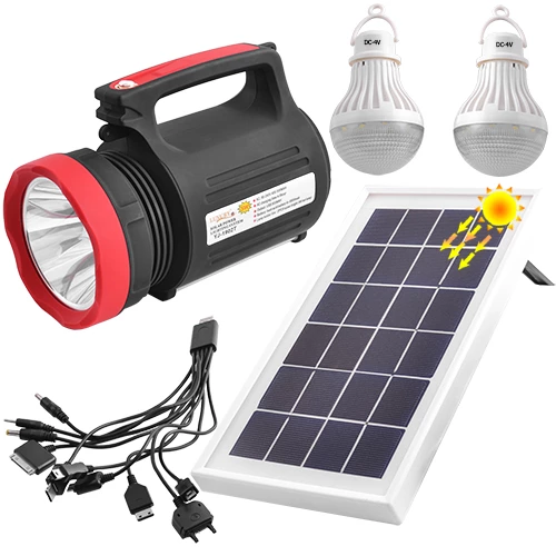 Фонарь ручной Luxury YJ-1902T 5W+22SMD +2 лампы + Powerbank + солнечная панель + ЗУ220В (3 режима) Киев