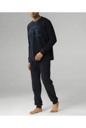 Чоловіча піжама (довгі штани, довгий рукав) 100% Бавовна Atlantic NMP-378 M Київ