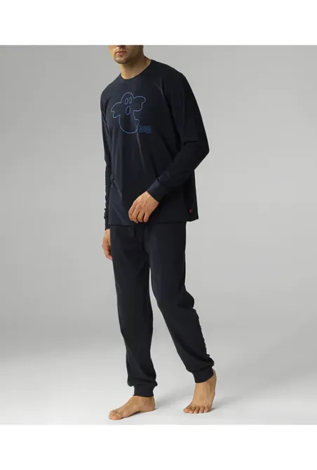 Чоловіча піжама (довгі штани, довгий рукав) 100% Бавовна Atlantic NMP-378 M Київ - фото 1