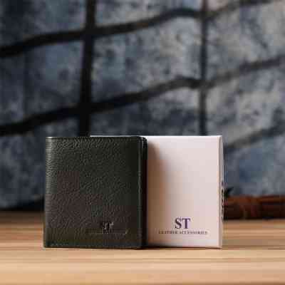 Гаманець ST Leather З натуральної шкіри Зелений (23093) Вінниця