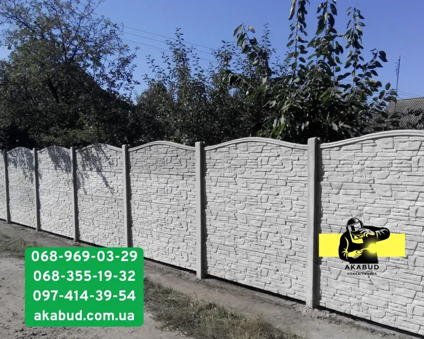 Секційний паркан із сітки 3D, паркани з профлиста, навіс, ворота Кривий Ріг - фото 6