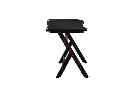 Стіл геймерський Кібертон, чорний/карбон з LED Киев