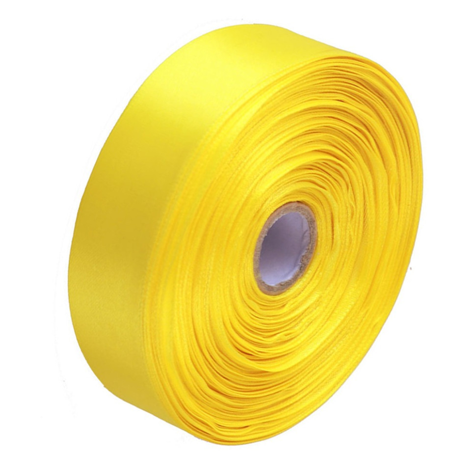 Атласная лента для рукоделия АБ-304, 2,5 см x 23 м, Желтый Винница - изображение 1