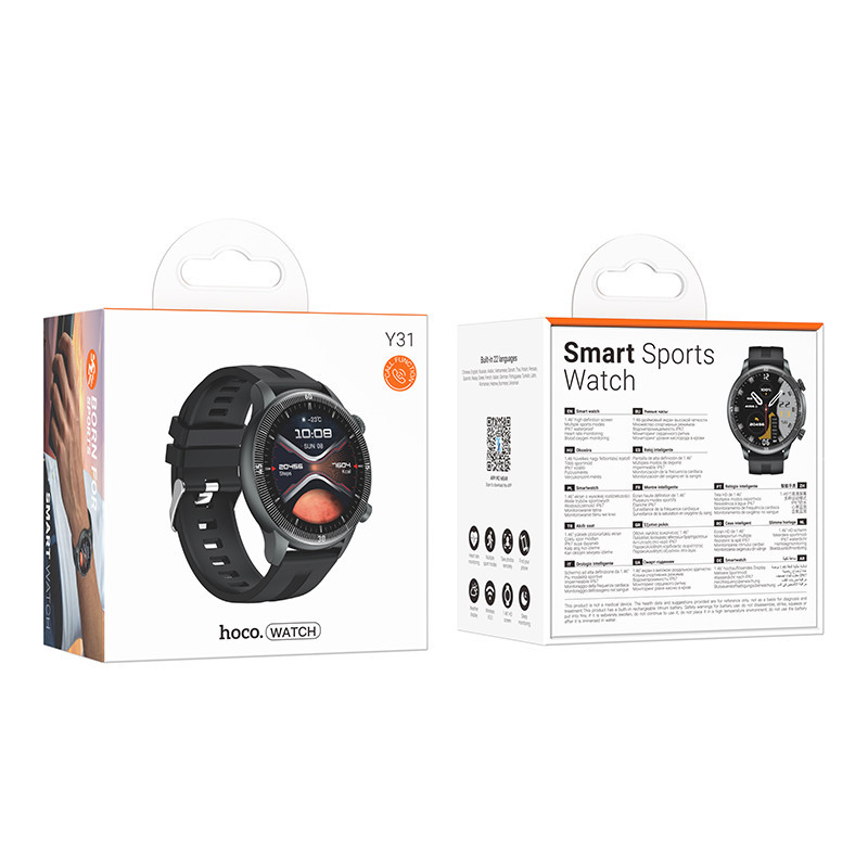 Смарт-часы HOCO Y31 37mm, 250 mAh, Smart sports watch(call version) Black Одесса - изображение 2