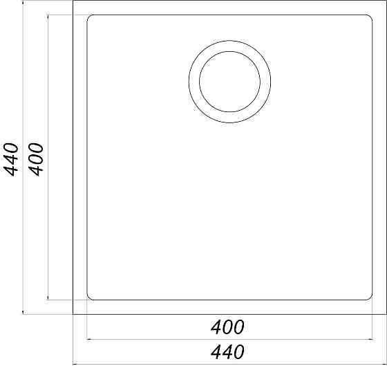 Гранітна мийка Globus Lux AMMER мигдаль 440 х 440 мм Київ