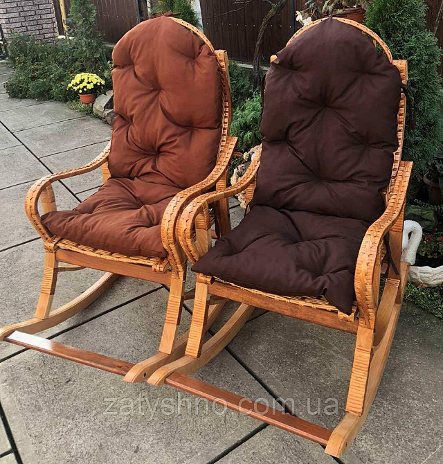 Качалки плетеные с накидкой коричневой Киев - изображение 3