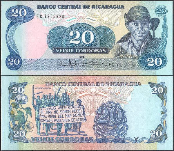 Нікарагуа / Nicaragua 20 Cordobas 1985 UNC Полтава - фото 1