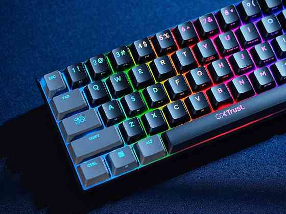 Механічна ігрова клавіатура Trust GXT 867 Acira 60% з RGB підсвіткою, компактна, UK розкладка, Outem Київ