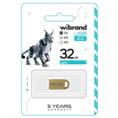 USB флеш накопитель Wibrand 32GB lynx Gold USB 2.0 (WI2.0/LY32M2G) Винница - изображение 2