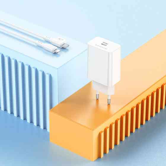 Зарядний пристрій BOROFONE BA21A Pro з кабелем, білий Київ