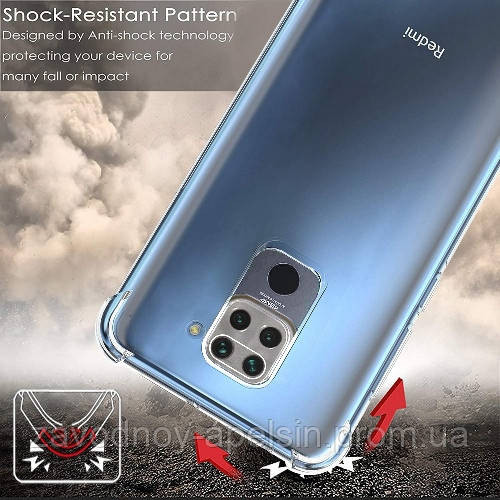 Xiaomi Redmi Note 9 10X 4G Прозрачный чехол Усиленные углы Одесса - изображение 3