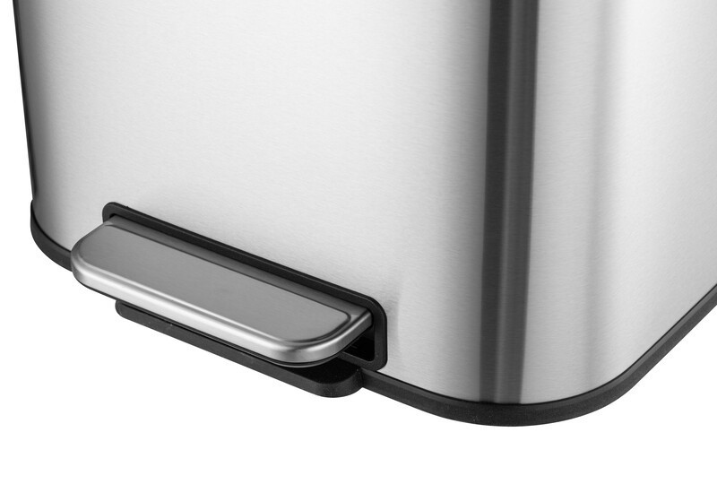 Прямоугольное мусорное ведро Mixxus Cubic-TC0112 12л с плавным закрытием, нержавеющая сталь Харьков - изображение 9