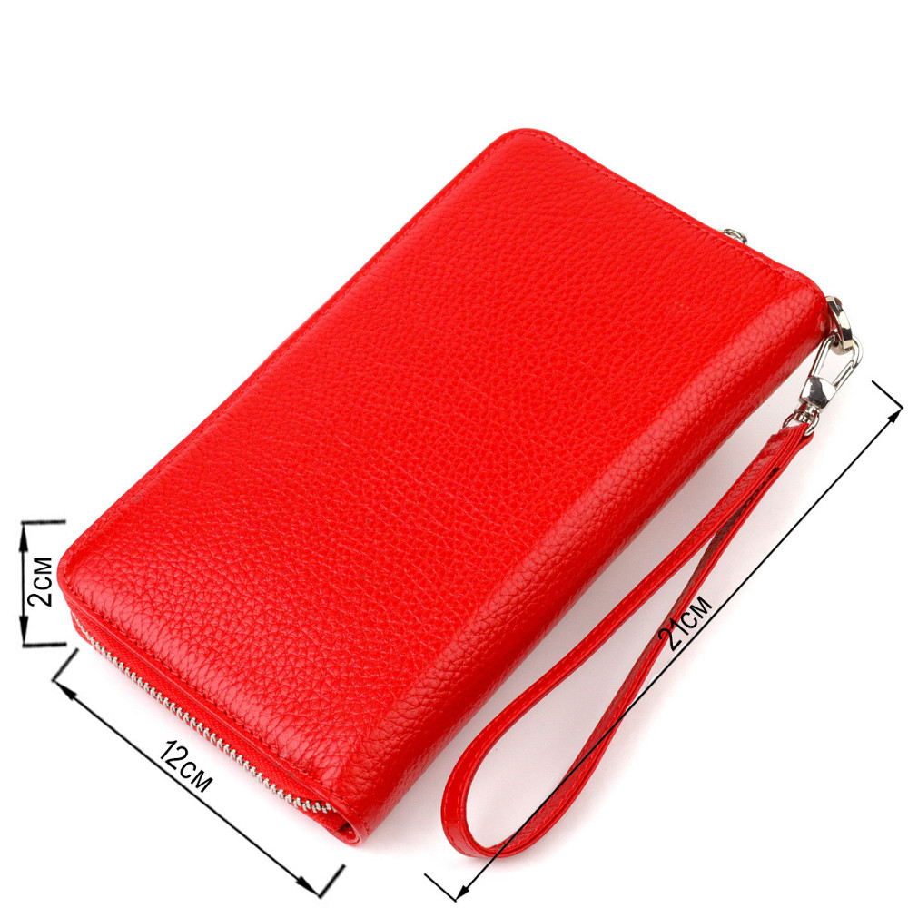 Яскравий клатч для жінок із натуральної шкіри CANPELLINI 21921 Червоний Київ - фото 8