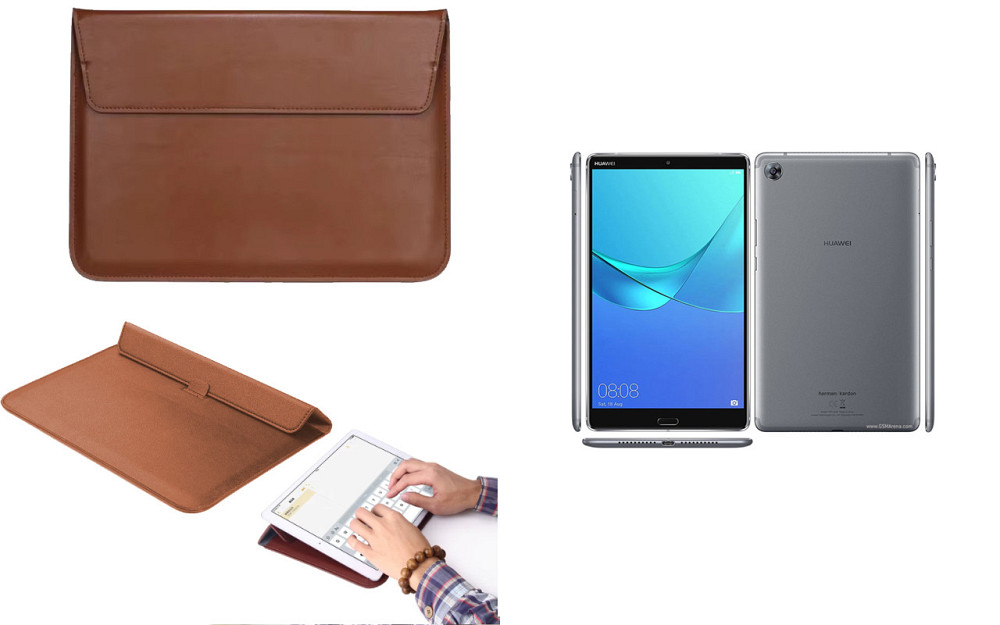 Чохол-конверт VitoCase для Huawei MediaPad M5 8, MediaPad M5 8 Lite, з функцією підставки для планшета Коричневий Київ - фото 1