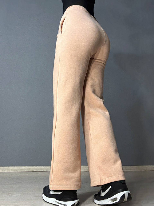 Штаны женские OLIVIA 2236 спортивные кюлоты укороченные на флисе бежевые, бежевый, SM Киев - изображение 11