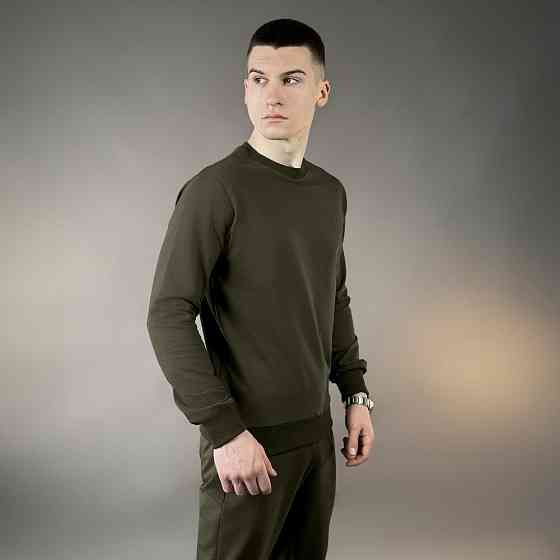 Світшот чоловічий однотонний світлий хакі Pobedov 001 Київ