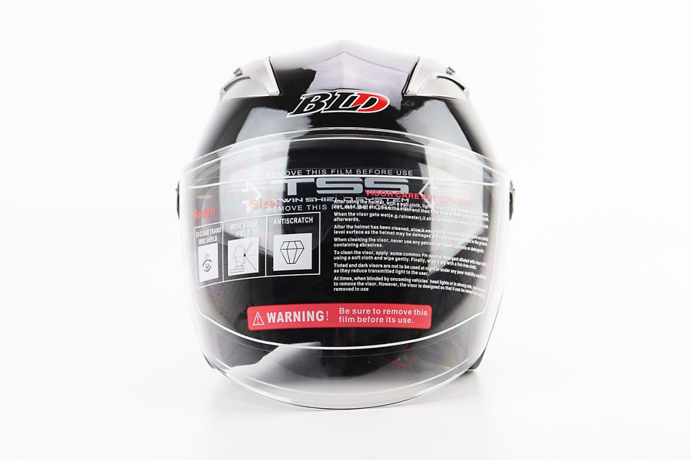 Шолом відкритий+відкидні окуляри BLD-708 М (57-58см), ЧОРНИЙ глянець Киев - изображение 5