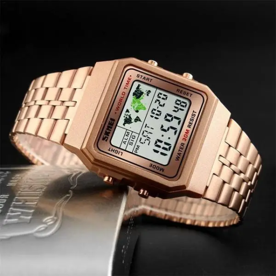 Чоловічий наручний годинник Skmei 1338 (Рожеве золото) Київ