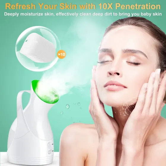 Нано-іонний відпарювач для обличчя Lonove Facial Ionic Steamer, домашня SPA-сауна з набором для чищення пор Київ