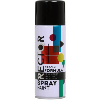 Аерозольна фарба для автомобіля RECTOR універсальна 9005 чорний гл.і 400мл (000013232) Вінниця - фото 1