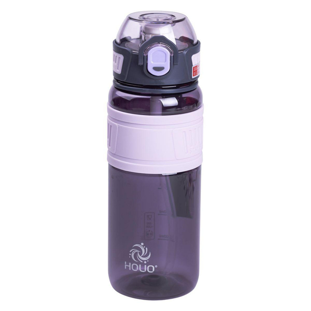 Пляшка для води з трубочкою та ремінцем 750 мл спортивна пляшка 23.5 см Фіолетова HP-14-34V Київ - фото 1