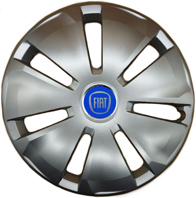 Автомобільні модельні ковпаки R16 Fiat (синій) 433 4шт, SJS, сріблясті Вінниця - фото 1