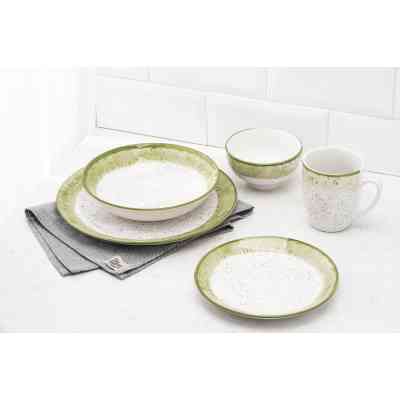 Тарілка Ardesto Siena, 20см, порцеляна, біло-зелений (AR2920SWG) Вінниця