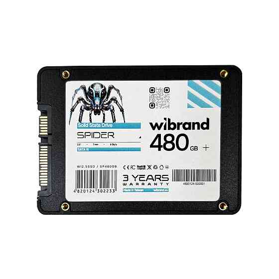 SSD диск накопичувач Wibrand Spider 480GB 2.5" 7mm SATAIII Bulk WI2.5SSD диск накопичувач / SP480GB Одеса