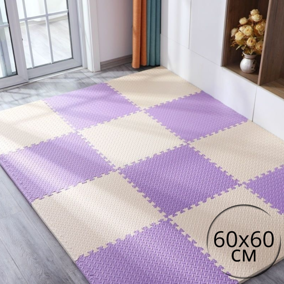 Коврик-пазл напольный, термоковрик,без покрытия,Eva-пены 10 пазлов 60*60 см,площадь покрытия 3,6м²,толщина 1 см, фиолетовый Каменец-Подольский