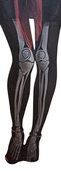 Колготки жіночі Скелет принт світяться в темряві на Хелловін 40 den Італія розмір L 46-48 Creora чорний Київ - фото 2