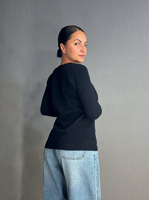 Свитер женский A-N 02493 букле с пуговицами тонкий и теплый базовый, черный, one size Киев - изображение 18