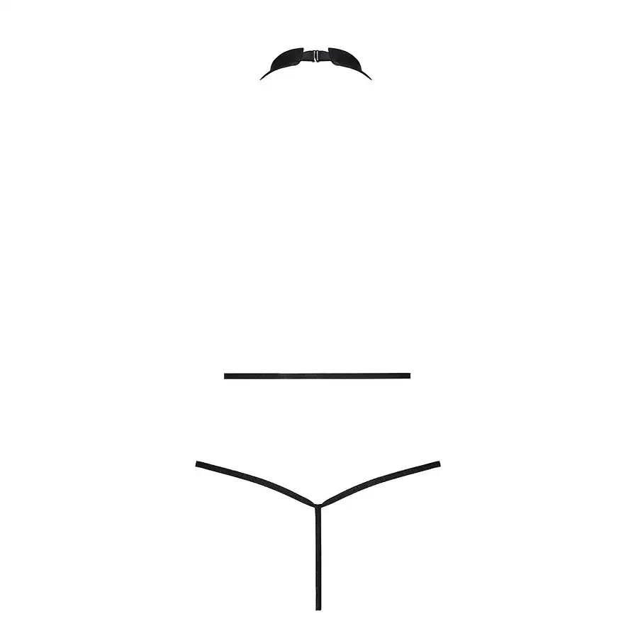 Боді-халтер з екошкіри Passion JANNIES BODY L/XL black Львов - изображение 4