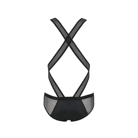 Чоловіче еротичне сітчасте боді Passion 045 VICTOR L/XL Black, екошкіра, сітка Львів