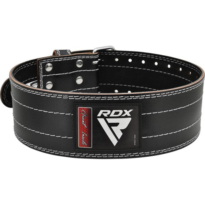 Пояс для важкої атлетики RDX Leather Black/White L Каменское - изображение 2