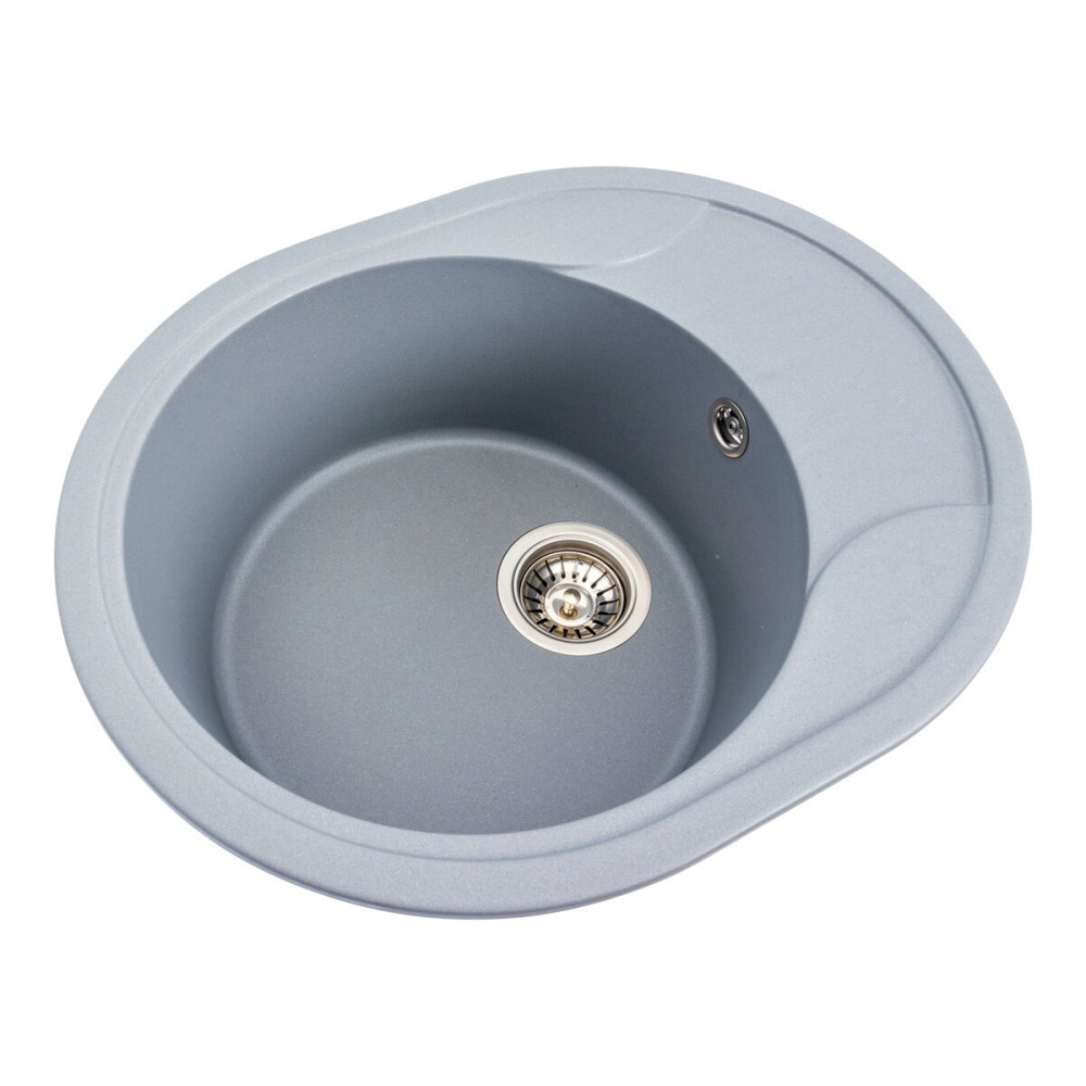 VALESO Гранітна мийка для кухні VALESO ONYX 5847 матова Сірий металік Київ - фото 2