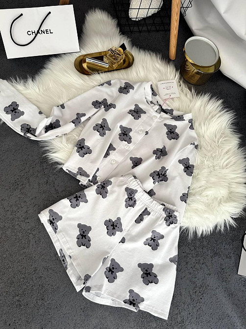 Женская стильная домашняя принтованная пижама качественный кулир Белый 2, 42/44 Одесса - изображение 4