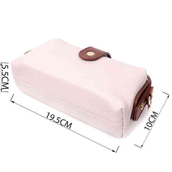 Чудовий клатч з цікавою клямкою з натуральної шкіри Vintage 22426 Білий Київ