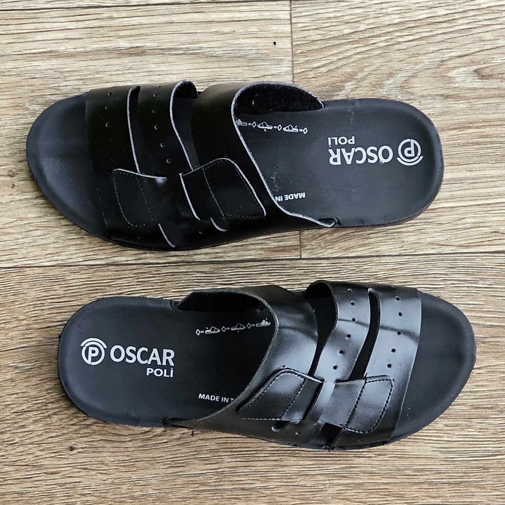 Мужские Шлёпанцы Тапочки Сланцы Чёрные Кожаные (размеры: 41,42,43,45) Днепр - изображение 5