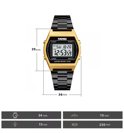 Наручний електронний ретро годинник Skmei 1328 Золотистий Вінниця