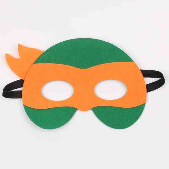Детская маска Черепашка Ниндзя 15 на 10 см зелено-оранжевый Киев