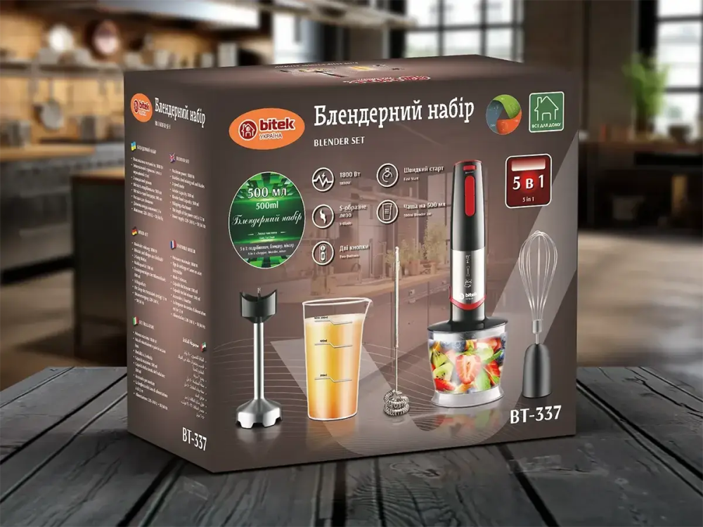 Блендерний набір 5 в 1 1800Вт BITEK BT-337/  6499 (16) Одеса - фото 4