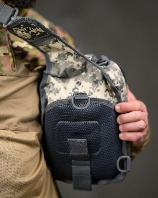 Тактическая нагрудная сумка черная через плечо  пиксель нато  ПП8250 Одесса - изображение 5
