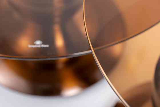 Журнальний столик CASSIE коричневий прозорий/мідний (к-кт) д.70, д.50 Киев