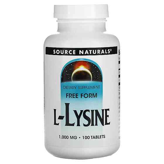 Лизин, L-Lysine, Source Naturals, 1000 мг, 100 таблеток Луцк