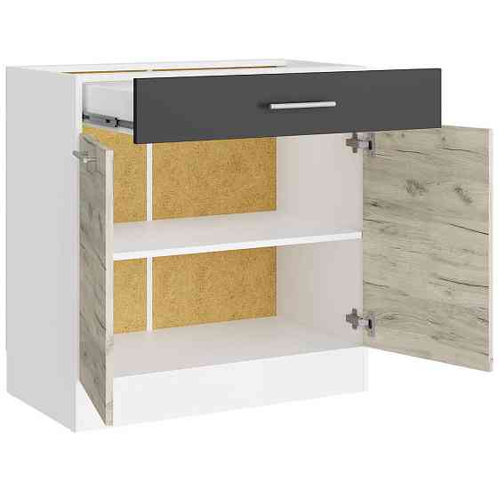 Кухонний модуль нижній з шухлядою Еверест Еко 800 дуб крафт білий/графіт/білий (без стільниці) 80х46х82 см (DTM-071021) Дніпро