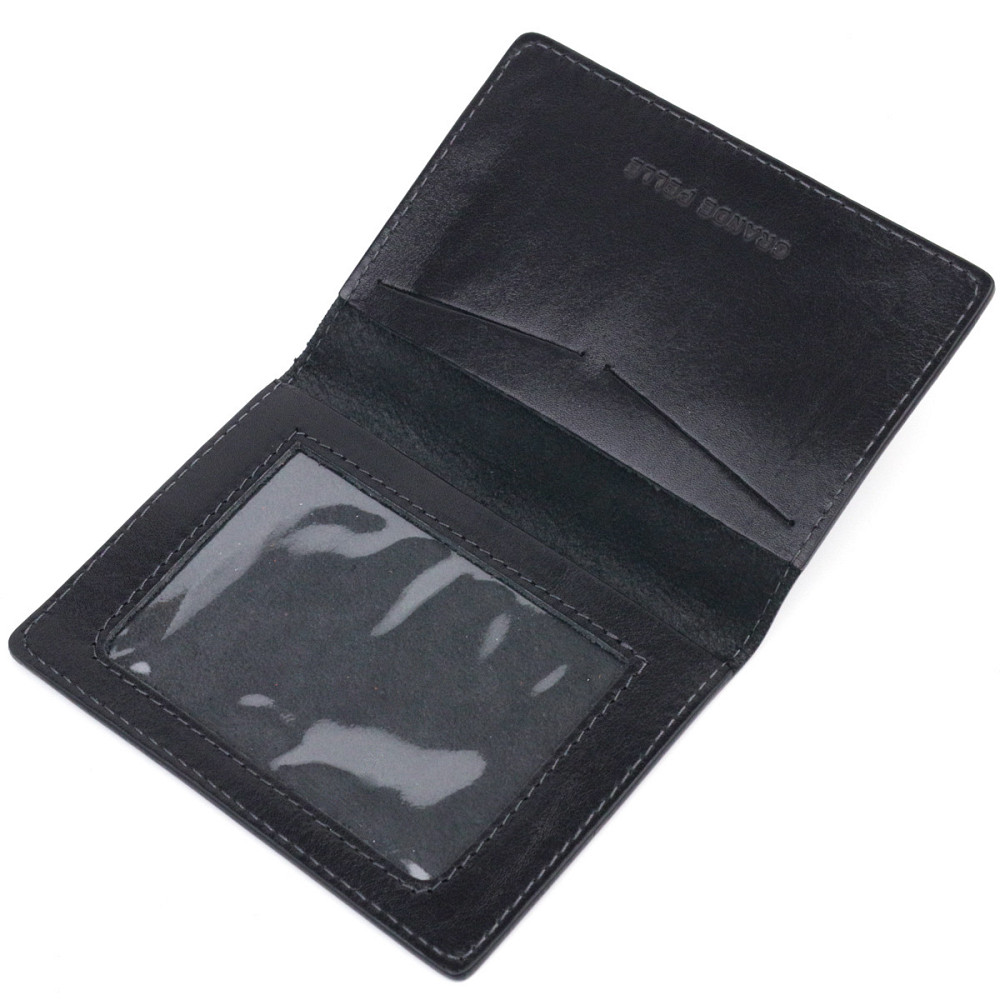 Обложка из глянцевой кожи на военный билет Черная (GRANDE PELLE) Киев - изображение 9