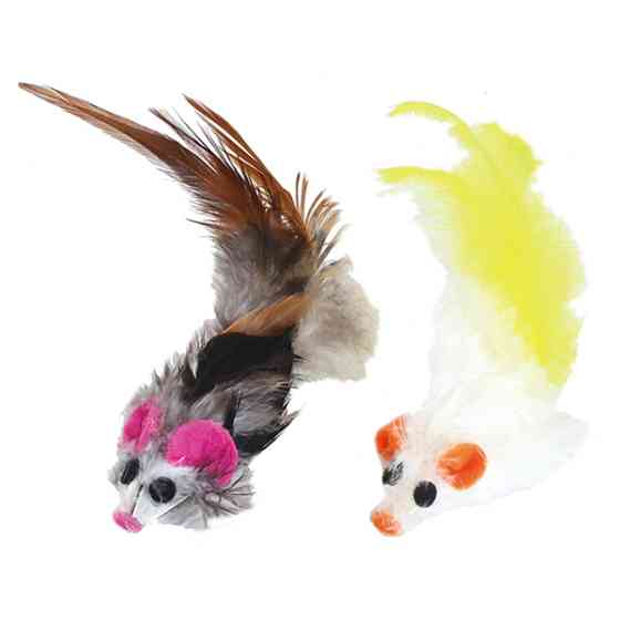 CattyMan Feather Mouse КЭТТИМЭН МЫШЬ игрушка с перьями для котов Киев