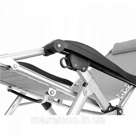 Раскладное кресло шезлонг туристический Bonro BG-007 серый Садовый лежак пляжный шезлонг Мостиска