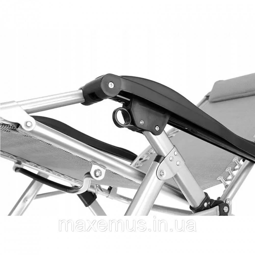 Раскладное кресло шезлонг туристический Bonro BG-007 серый Садовый лежак пляжный шезлонг Мостиська - фото 5