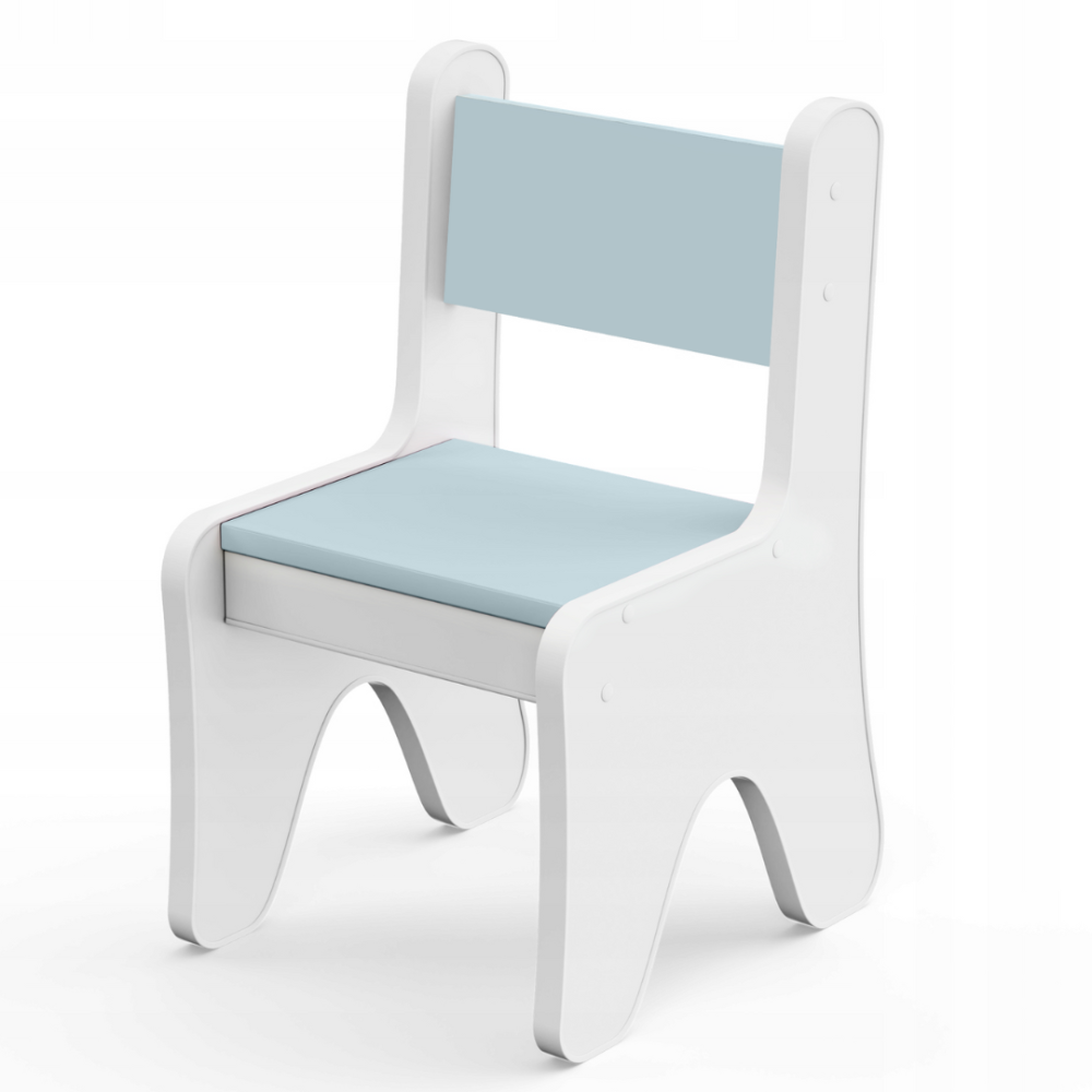 Стульчик в детскую комнату 55×37×33 детский удобный стул для игр, белый с голубым Киев - изображение 1
